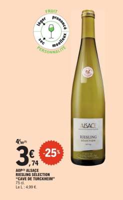 AOP ALSACE RIESLING SÉLECTION “CAVE DE TURCKHEIM”