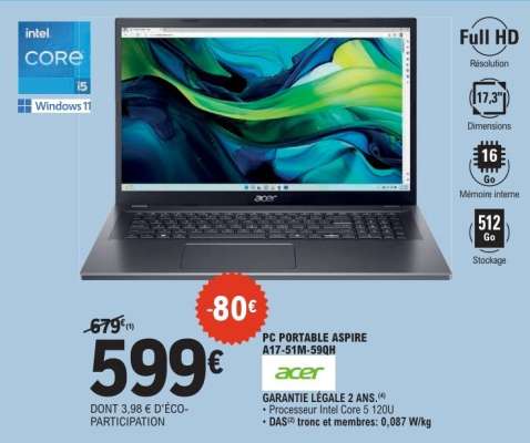 PC PORTABLE ASPIRE A17-51M-590H