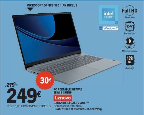 PC PORTABLE IDEAPAD SLIM 3 15ITL9
