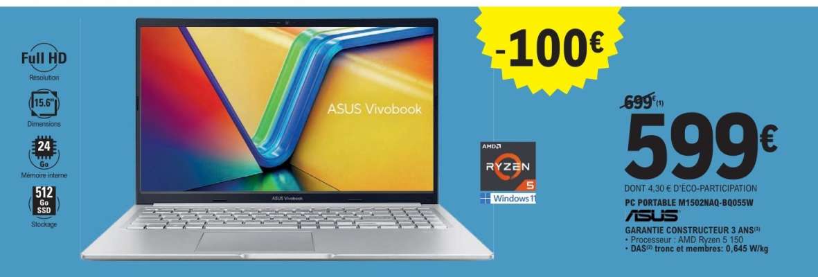PC PORTABLE M1500NA-BQ059W