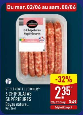 ST-CLÉMENT LE BOUCHER® 6 CHIPOLATAS SUPÉRIEURES