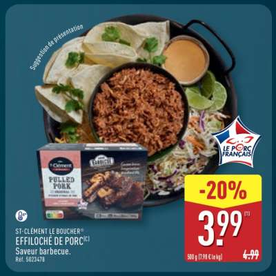 ST-CLÉMENT LE BOUCHER EFFILOCHÉ DE PORC