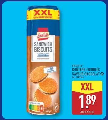 BISCOTTO® GOÛTERS FOURRÉS SAVEUR CHOCOLAT