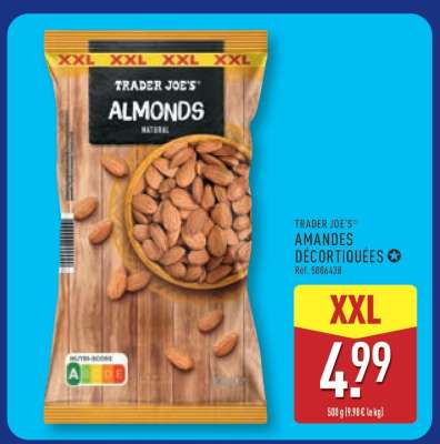 TRADER JOE'S AMANDES DÉCORTIQUÉES