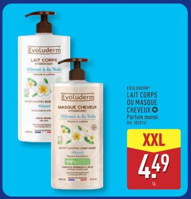 Evoluderm Lait Corps ou Masque Cheveux