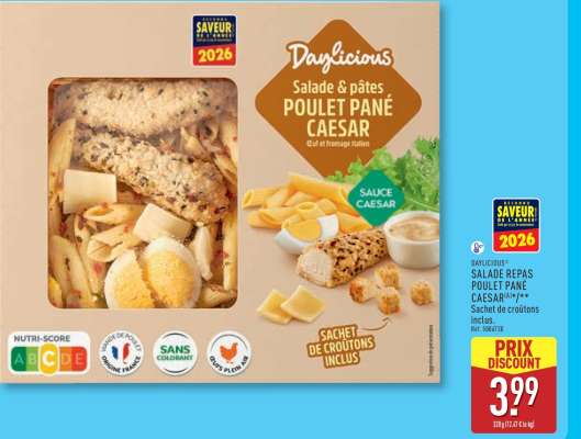 DAYLICIOUS SALADE REPAS POULET PANÉ CAESAR