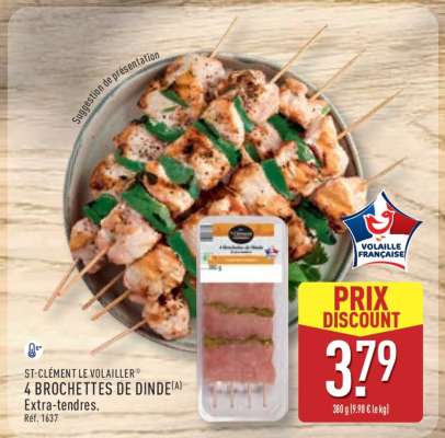 4 Brochettes de Dinde