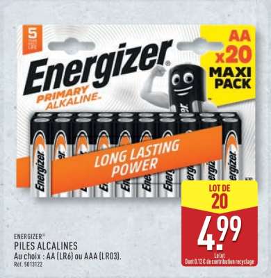 ENERGIZER PILES ALCALINES
