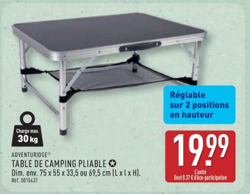 TABLE DE CAMPING PLIABLE