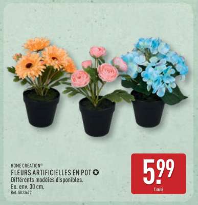 FLEURS ARTIFICIELLES EN POT