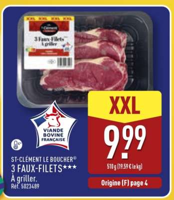 3 Faux-Filets à griller