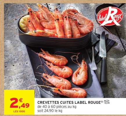 CREVETTES CUITES LABEL ROUGE