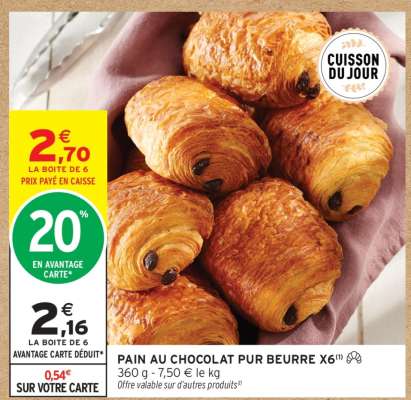 PAIN AU CHOCOLAT PUR BEURRE X6