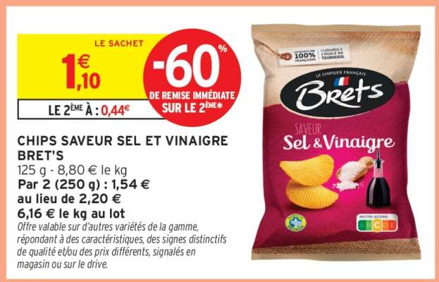 CHIPS SAVEUR SEL ET VINAIGRE BRET'S