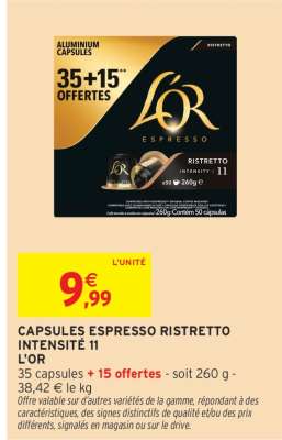 CAPSULES ESPRESSO RISTRETTO INTENSITÉ 11