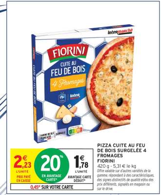 PIZZA CUITE AU FEU DE BOIS SURGELÉE 4 FROMAGES FIORINI