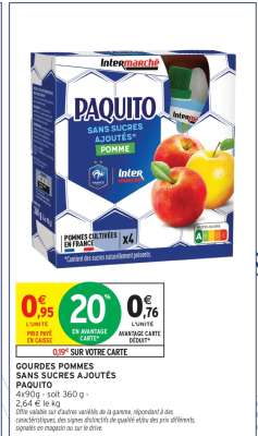 GOURDES POMMES SANS SUCRES AJOUTÉS PAQUITO