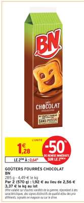 GOÛTERS FOURRÉS CHOCOLAT BN