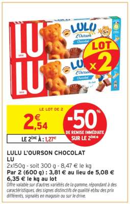 Lulu L'Ourson Chocolat