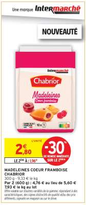 MADELEINES COEUR FRAMBOISE CHABRIOR