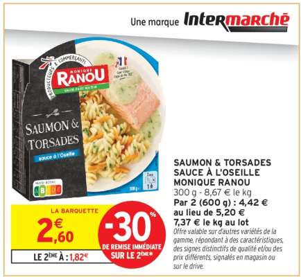 SAUMON & TORSADES SAUCE À L'OSEILLE MONIQUE RANOU