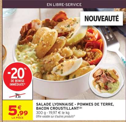 SALADE LYONNAISE - POMMES DE TERRE, BACON CROUSTILLANT