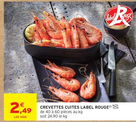 CREVETTES CUITES LABEL ROUGE