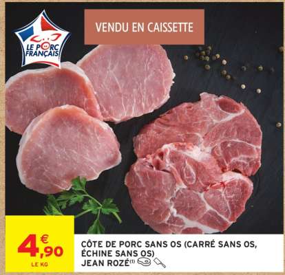 COTE DE PORC SANS OS