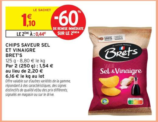 CHIPS SAVEUR SEL ET VINAIGRE BRET'S