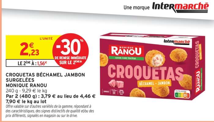 CROQUETAS BÉCHAMEL JAMBON SURGELÉES MONIQUE RANOU