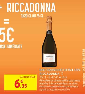 RICCADONNA DOC PROSECCO EXTRA DRY
