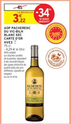 AOP Pacherenc du Vic-Bilh Blanc Sec Carte d'Or HVE3