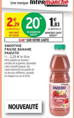 SMOOTHIE FRAISE BANANE PAQUITO