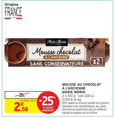 Mousse Au Chocolat À L'ancienne Marie Morin