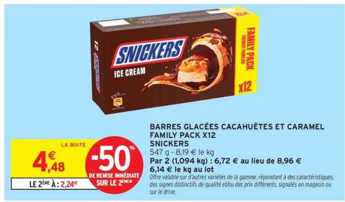 Snickers Ice Cream Family Pack x12