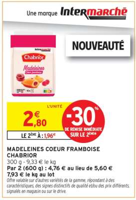 MADELEINES COEUR FRAMBOISE CHABRIOR