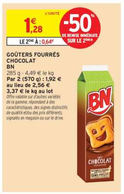 GOÛTERS FOURRÉS CHOCOLAT BN