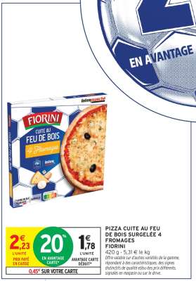 Pizza cuite au feu de bois surgelée 4 fromages