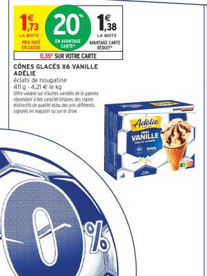 CÔNES GLACÉS X6 VANILLE ADÉLIE