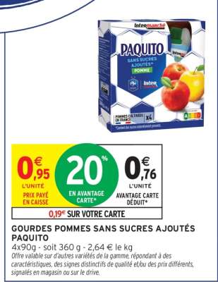 GOURDES POMMES SANS SUCRES AJOUTÉS PAQUITO