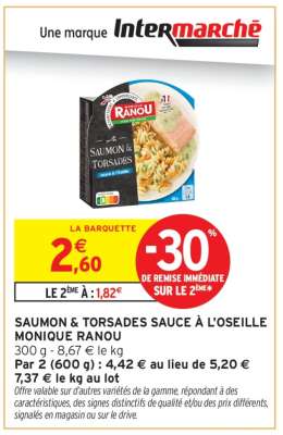 SAUMON & TORSADE SAUCE À L'OSEILLE MONIQUE RANOU