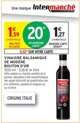 VINAIGRE BALSAMIQUE DE MODÈNE BOUTON D'OR