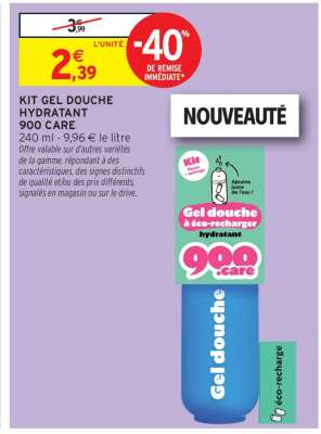 KIT GEL DOUCHE HYDRATANT 900 CARE