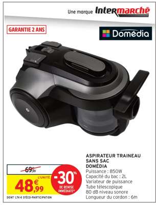 Aspirateur Traineau Sans Sac Domédia