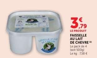 FAISSELLE AU LAIT DE CHEVRE