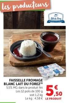 FAISSELLE FROMAGE BLANC LAIT DU FOREZ