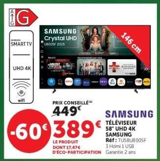 SAMSUNG TÉLÉVISEUR 58" UHD 4K
