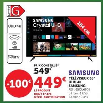 SAMSUNG TÉLÉVISEUR 65" UHD 4K