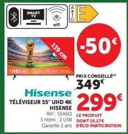 Hisense TÉLÉVISEUR 55” UHD 4K
