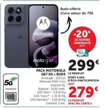 PACK MOTOROLA G67 5G + BUDS